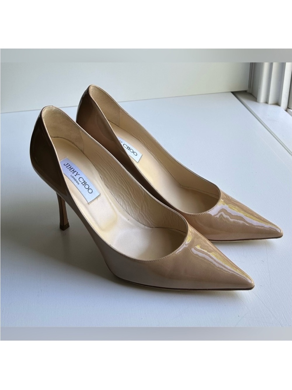Jimmy Choo Patent Leather Nude Pumps Size 40 (US 9-9.5), 3” heels - Picture 4 of 10